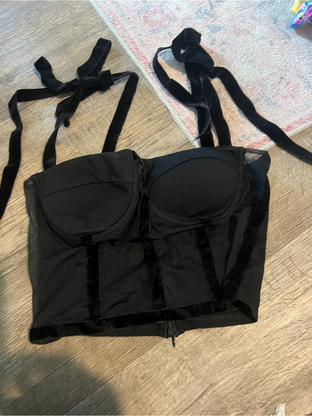 Commense Black Strap Tie Bustier Top - Picture 7 of 12